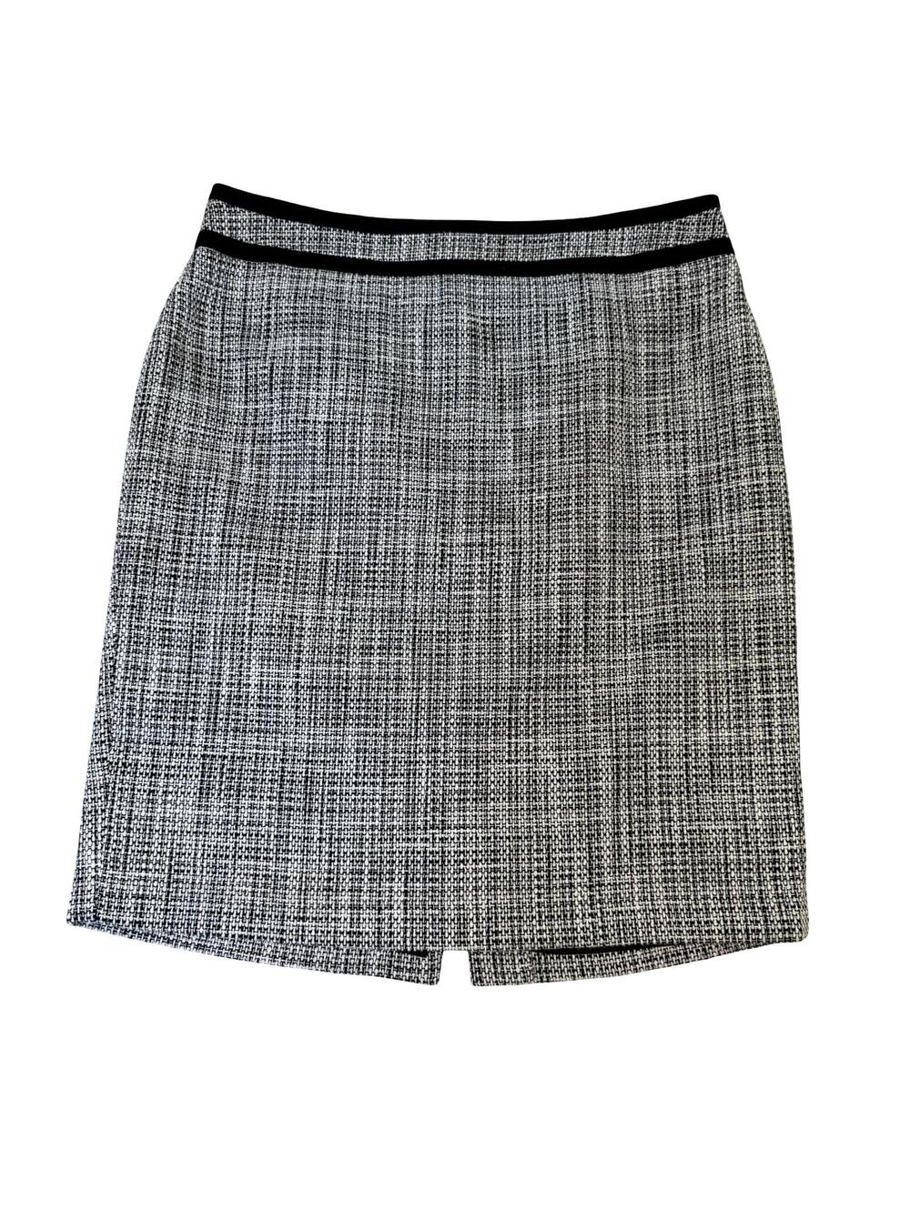 Calvin Klein Black & White Tweed Pencil Skirt - Size 14